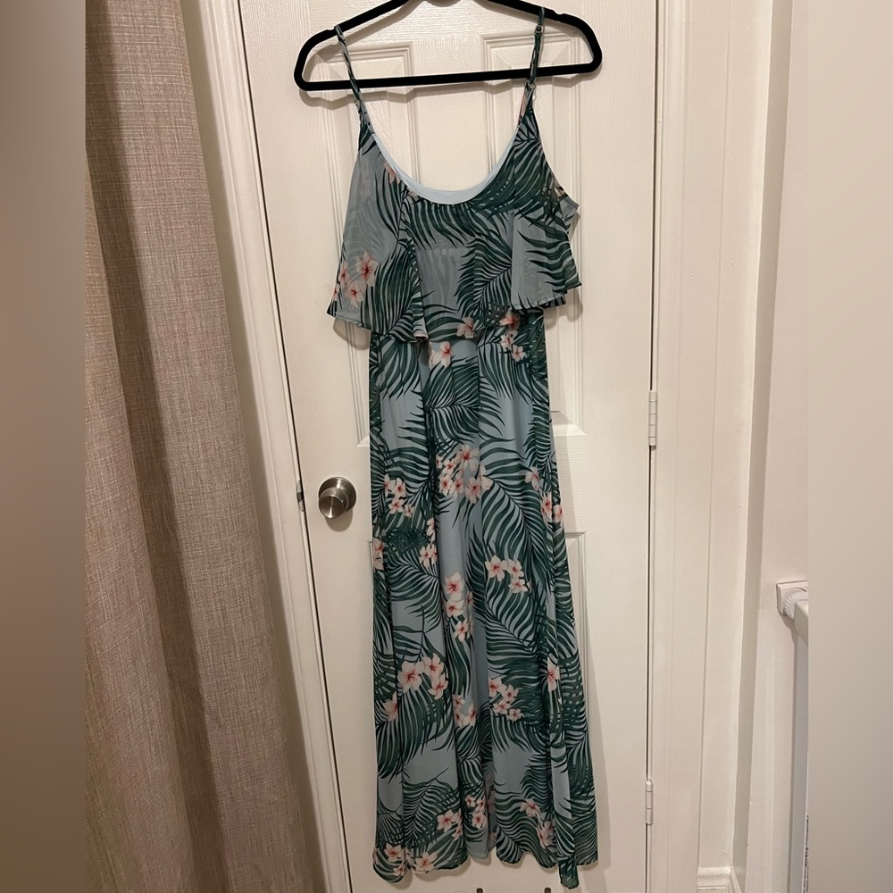 Show Me Your MuMu Caitlin Ruffle Maxi Dress in Hanalei Dream - Picture 3 of 6
